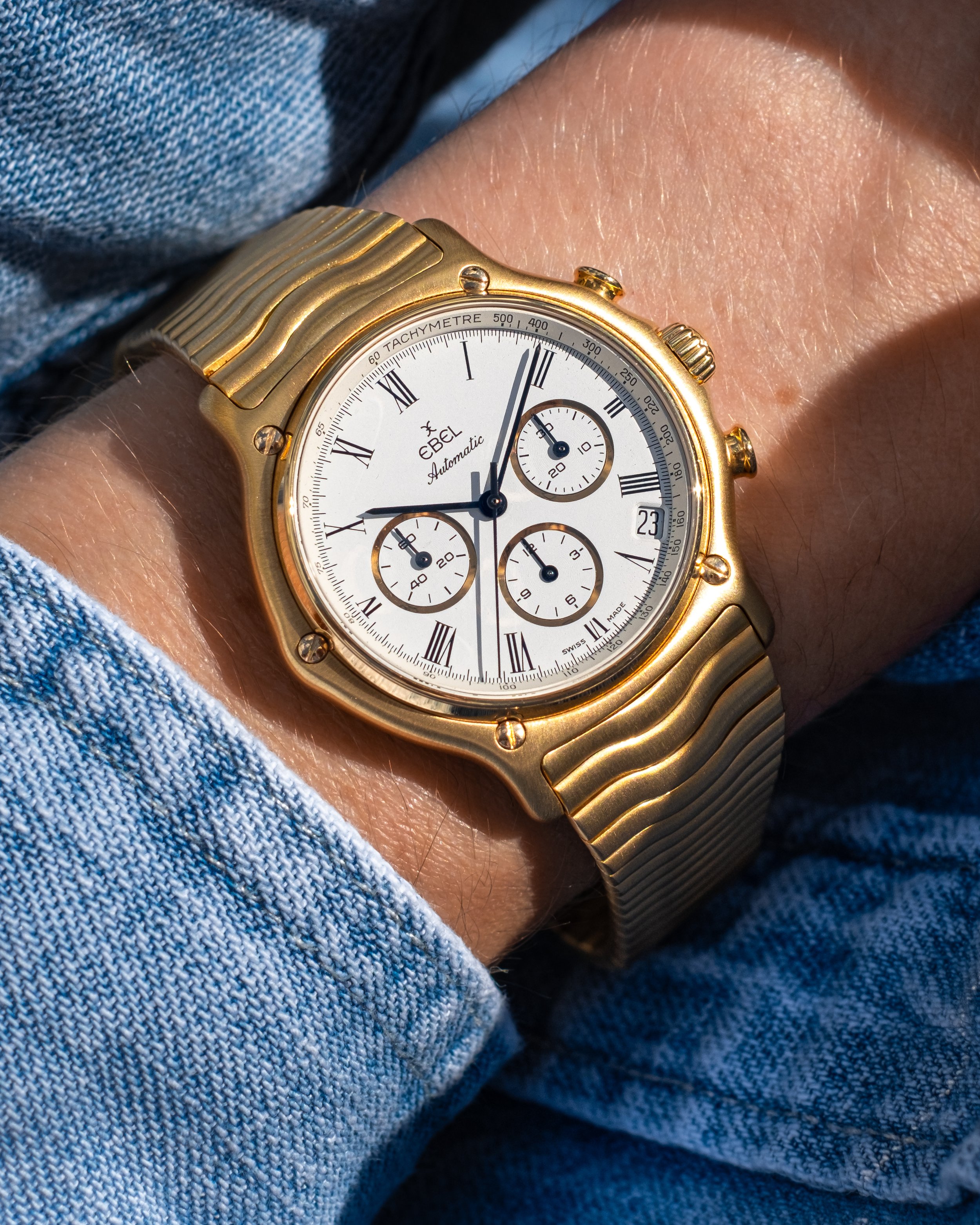1980's Ebel 'El Primero' Chronograph 8134901 ft. Wave Bracelet